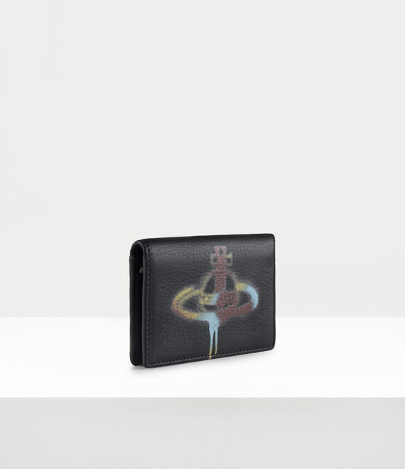 Vivienne Westwood Spray Orb Card Holder in BLACK/MULTI